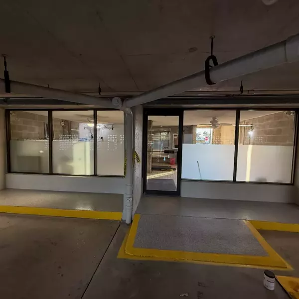 Apartment complex with coyote epoxy flake install 2500 sq/ft