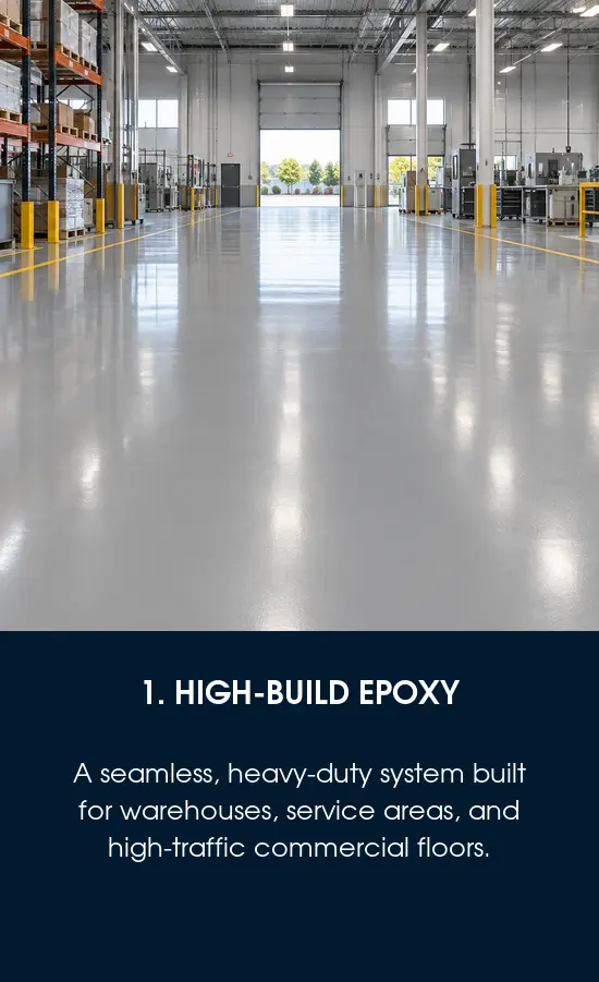 Industrial epoxy flooring in a Tampa, FL warehouse