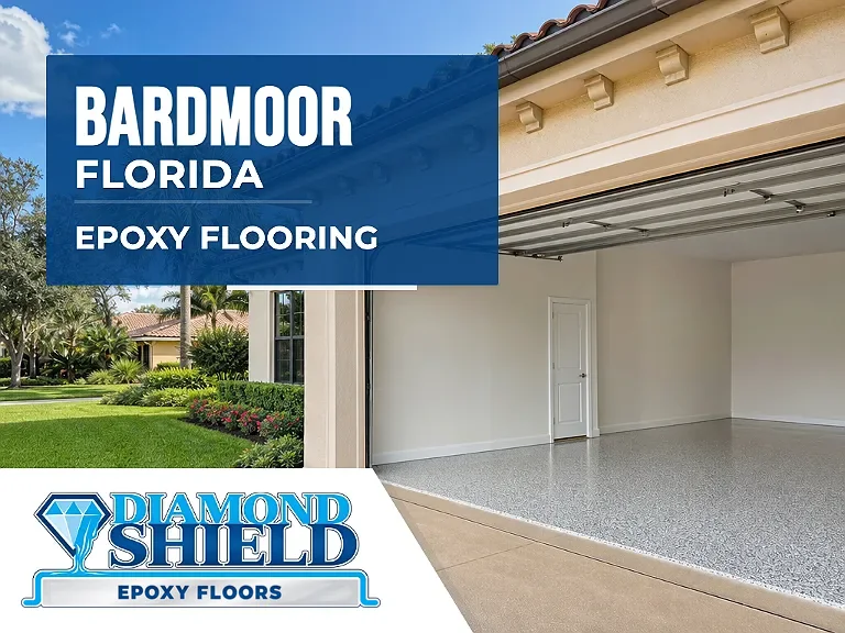DiamondShield epoxy flooring services in Bardmoor, Florida.