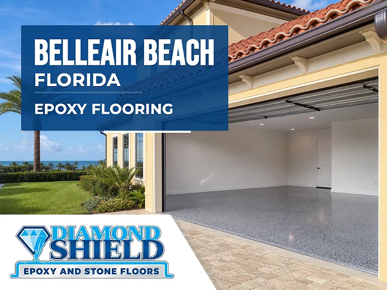 DiamondShield epoxy flooring services in Belleair Beach, Florida.