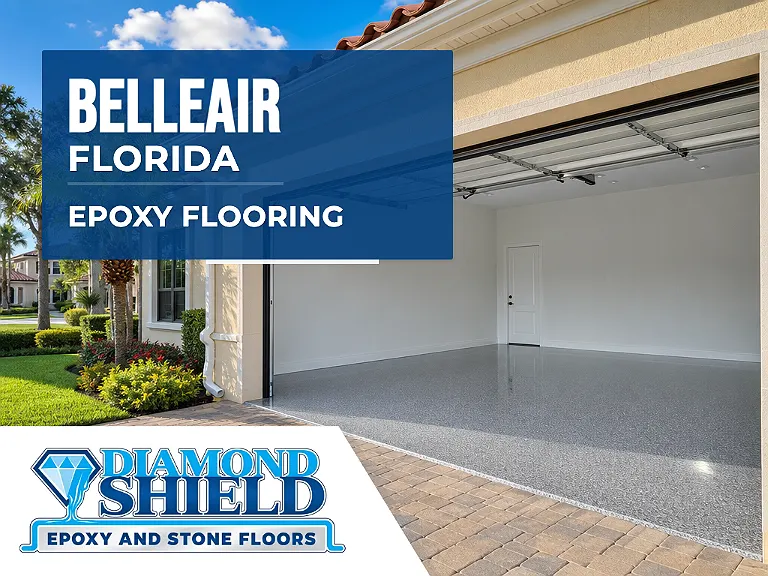 DiamondShield epoxy flooring services in Belleair, Florida.