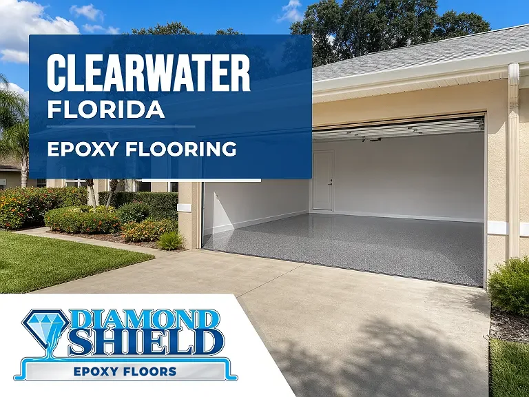 DiamondShield epoxy flooring services in Clearwater, Florida.