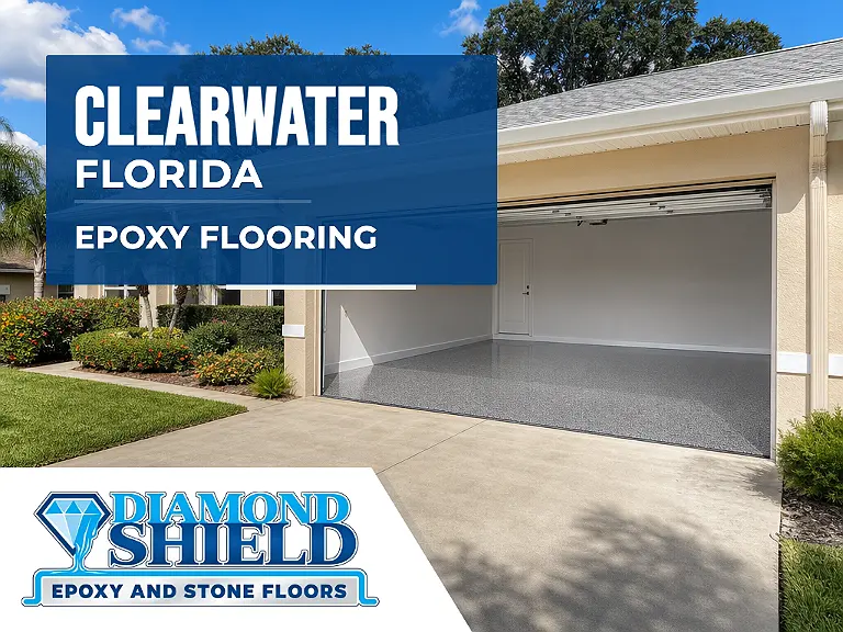 DiamondShield epoxy flooring services in Clearwater, Florida.