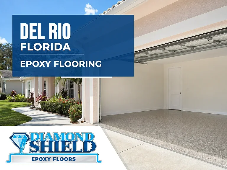 DiamondShield epoxy flooring services in Del Rio, Florida.