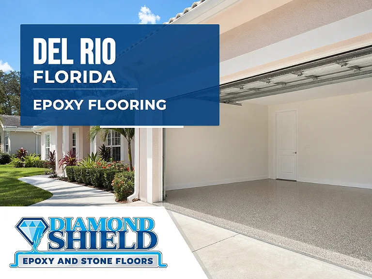 DiamondShield epoxy flooring services in Del Rio, Florida.