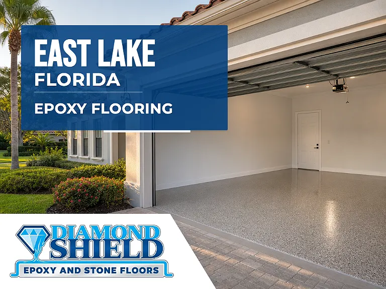 DiamondShield epoxy flooring services in East Lake, Florida.