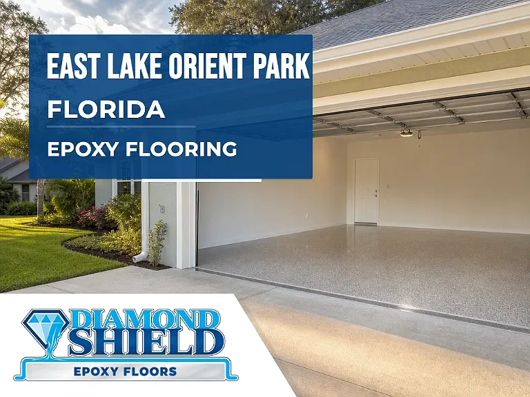 DiamondShield epoxy flooring services in East Lake-Orient Park, Florida.