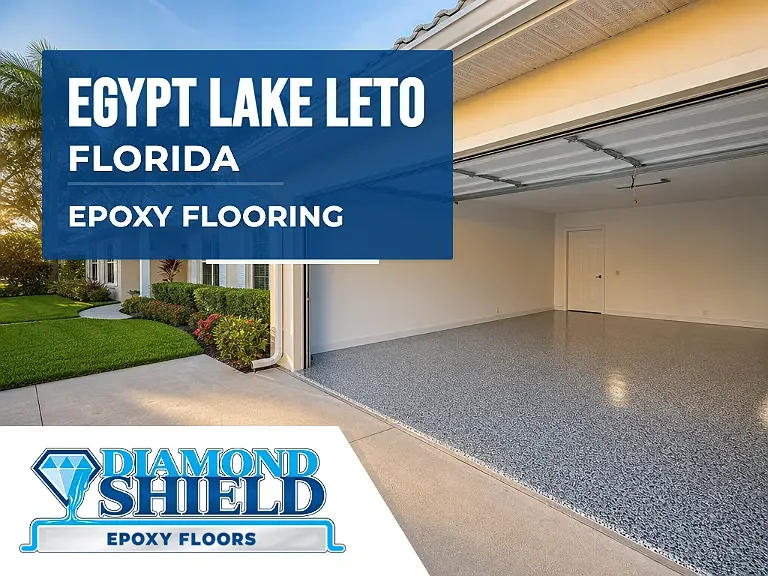 DiamondShield epoxy flooring services in Egypt Lake-Leto, Florida.