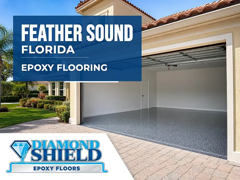 DiamondShield epoxy flooring services in Feather Sound, Florida.