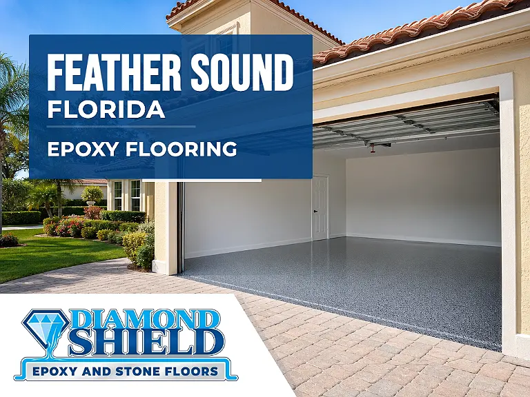 DiamondShield epoxy flooring services in Feather Sound, Florida.