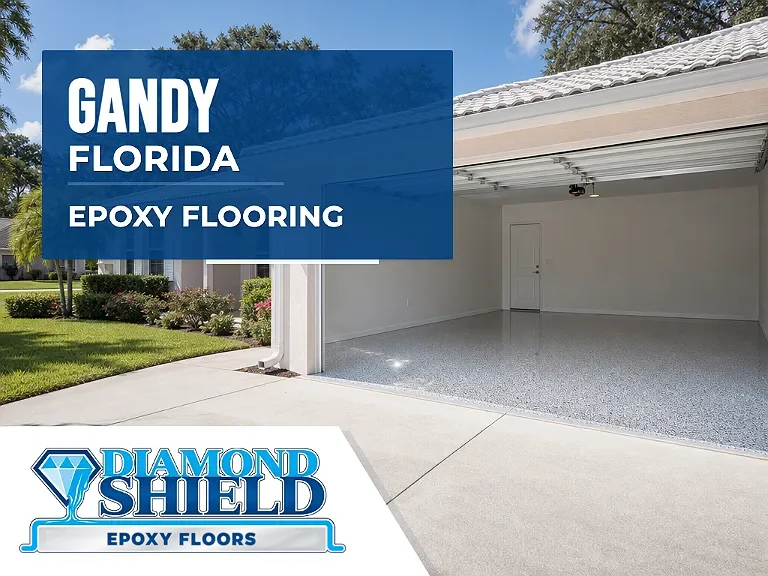 DiamondShield epoxy flooring services in Gandy, Florida.