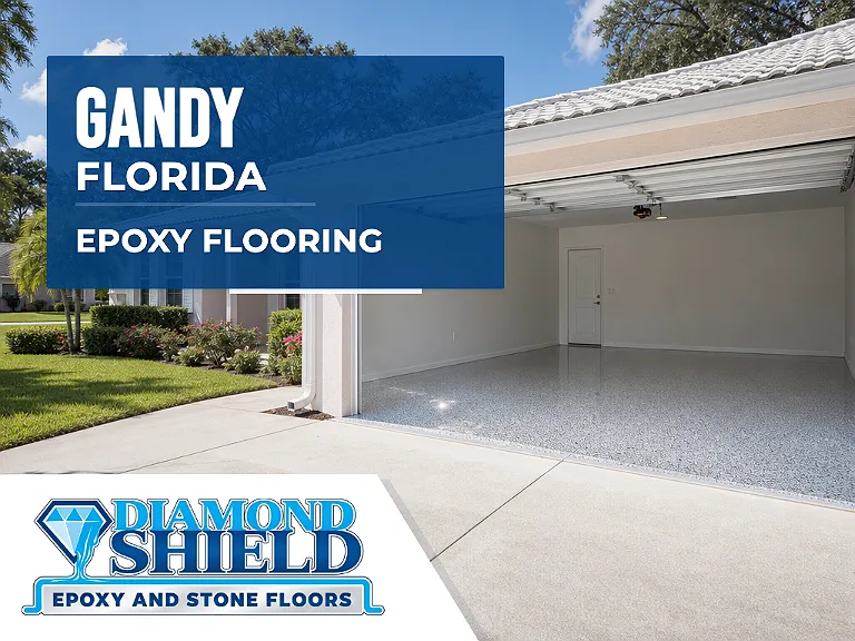 DiamondShield epoxy flooring services in Gandy, Florida.