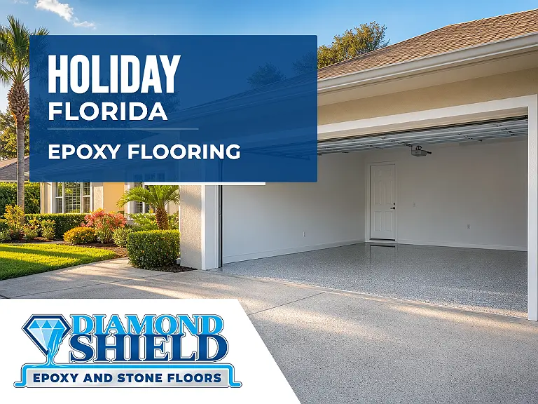 DiamondShield epoxy flooring services in Holiday, Florida.