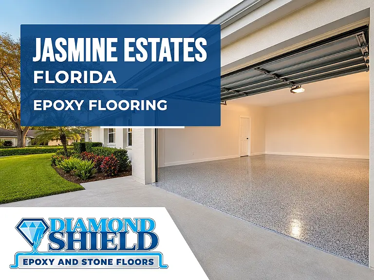 DiamondShield epoxy flooring services in Jasmine Estates, Florida.