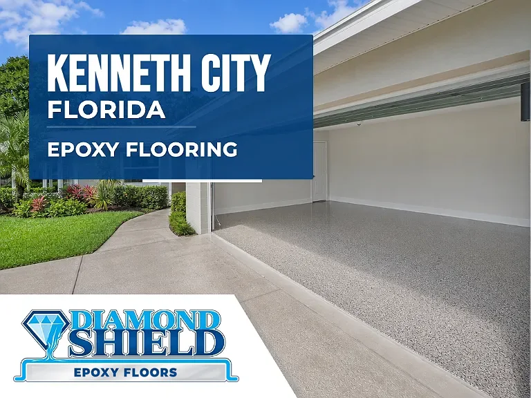 DiamondShield epoxy flooring services in Kenneth City, Florida.