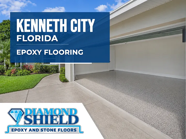 DiamondShield epoxy flooring services in Kenneth City, Florida.