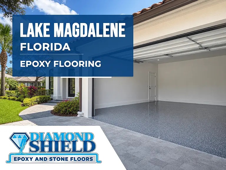 DiamondShield epoxy flooring services in Lake Magdalene, Florida.