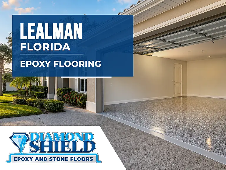 DiamondShield epoxy flooring services in Lealman, Florida.
