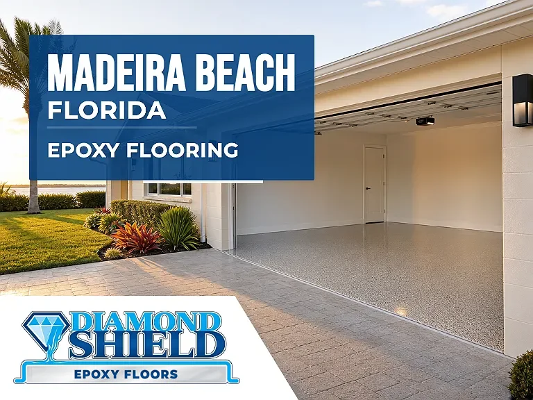 DiamondShield epoxy flooring services in Madeira Beach, Florida.