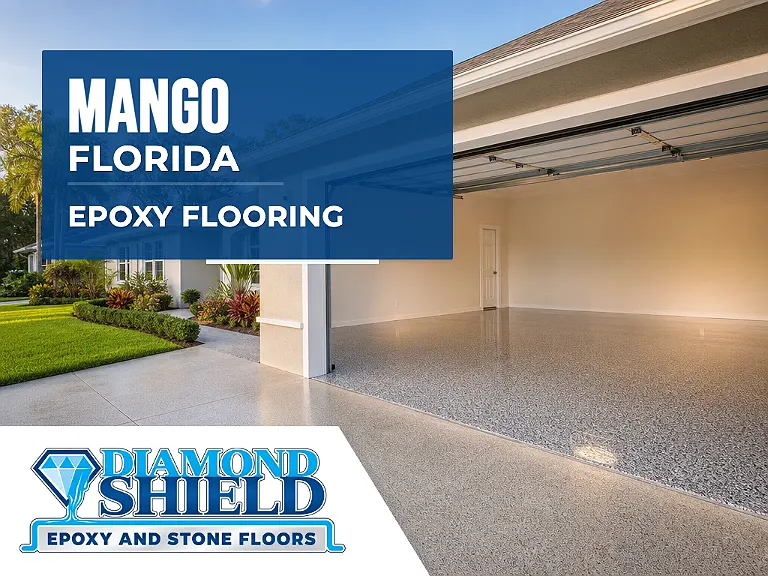 DiamondShield epoxy flooring services in Mango, Florida.