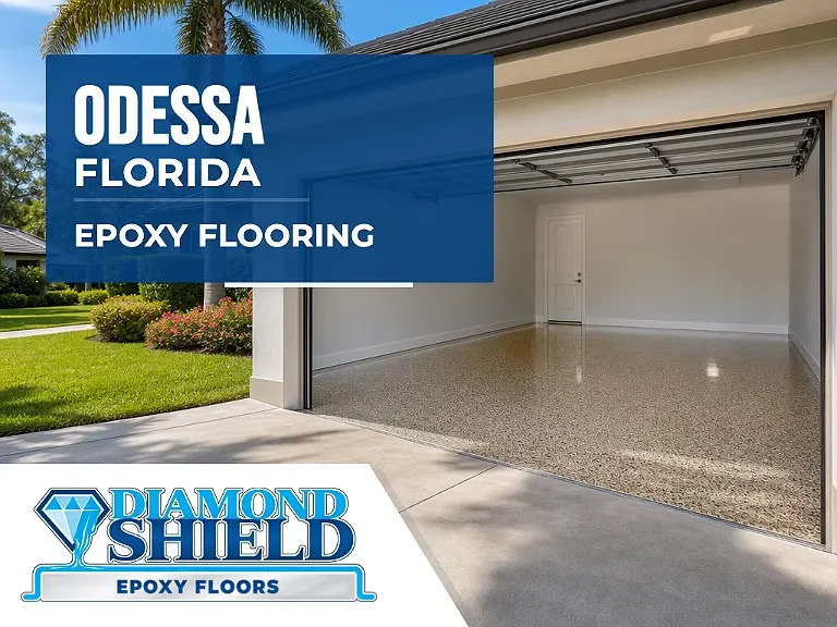 DiamondShield epoxy flooring services in Odessa, Florida.