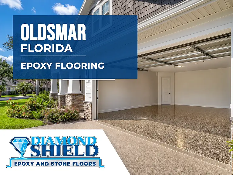DiamondShield epoxy flooring services in Oldsmar, Florida.
