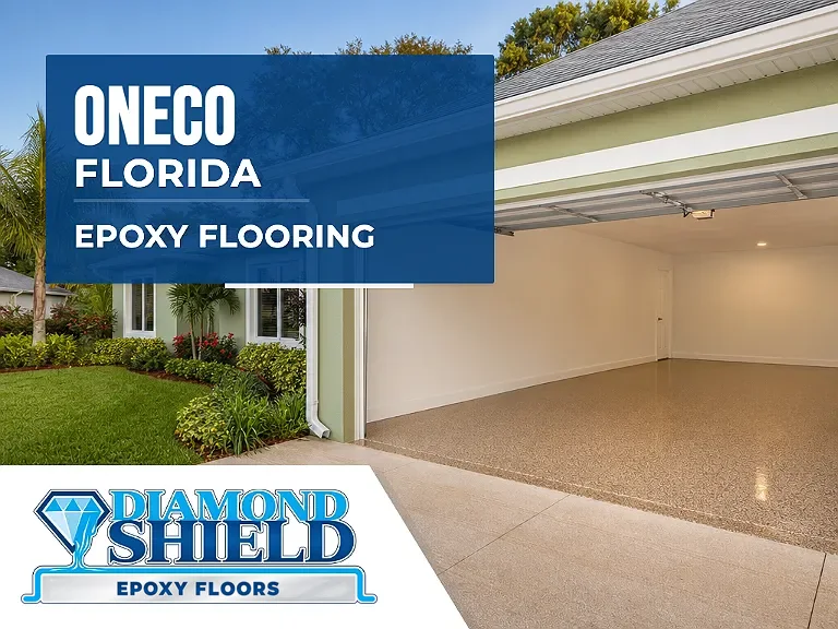 DiamondShield epoxy flooring services in Oneco, Florida.
