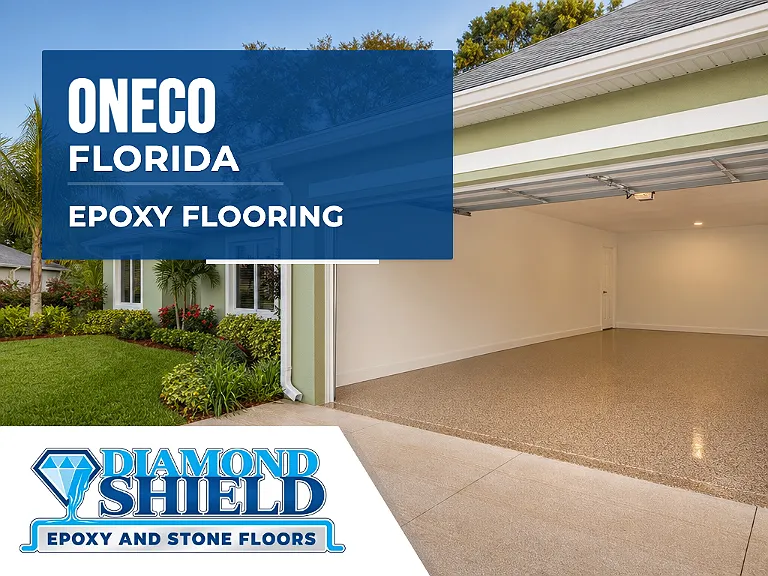 DiamondShield epoxy flooring services in Oneco, Florida.