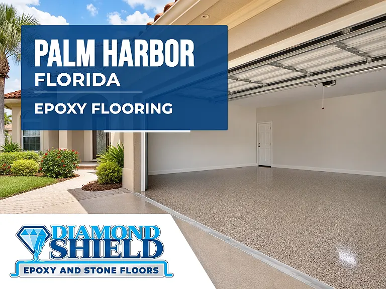 DiamondShield epoxy flooring services in Palm Harbor, Florida.