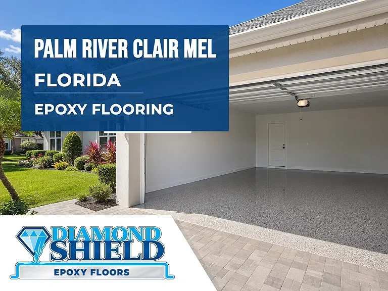 DiamondShield epoxy flooring services in Palm River-Clair Mel, Florida.