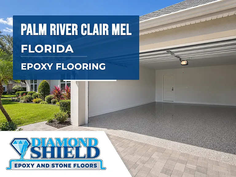 DiamondShield epoxy flooring services in Palm River-Clair Mel, Florida.