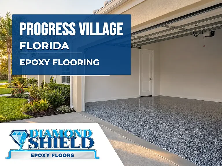 DiamondShield epoxy flooring services in Progress Village, Florida.