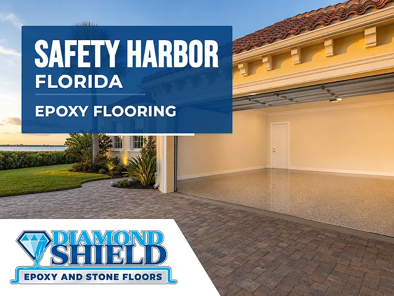 DiamondShield epoxy flooring services in Safety Harbor, Florida.