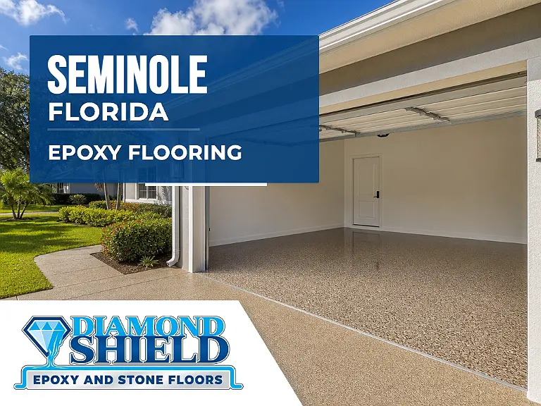 DiamondShield epoxy flooring services in Seminole, Florida.