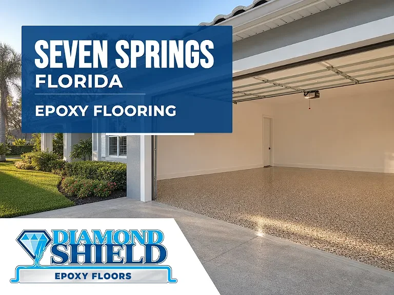 DiamondShield epoxy flooring services in Seven Springs, Florida.