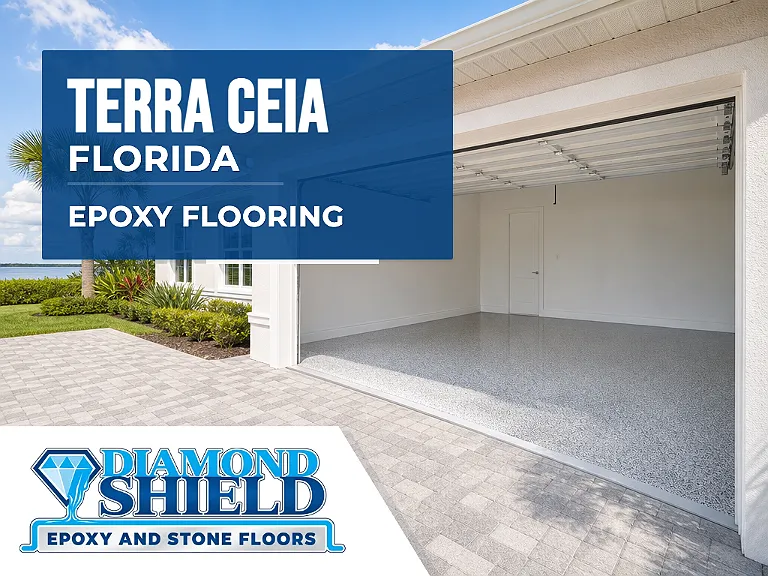 DiamondShield epoxy flooring services in Terra Ceia, Florida.
