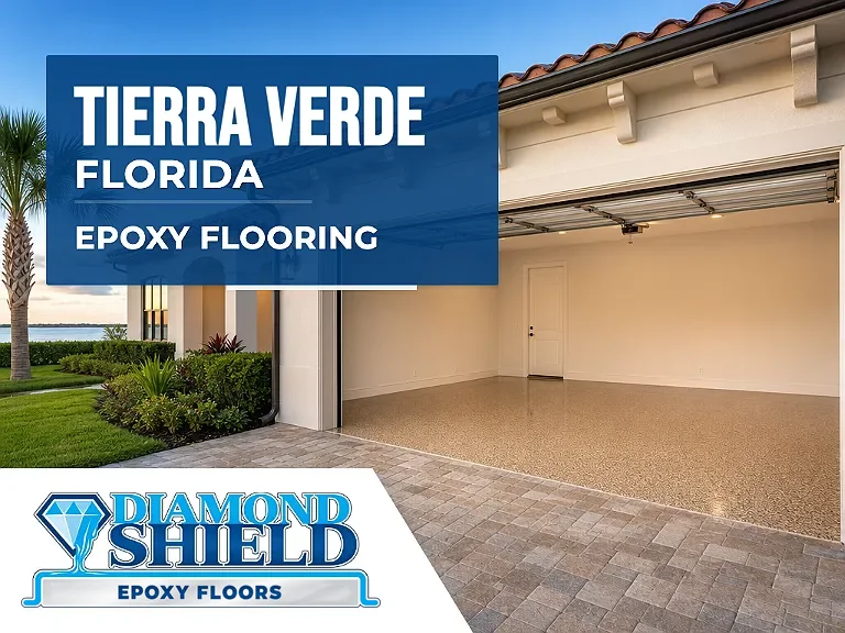 DiamondShield epoxy flooring services in Tierra Verde, Florida.