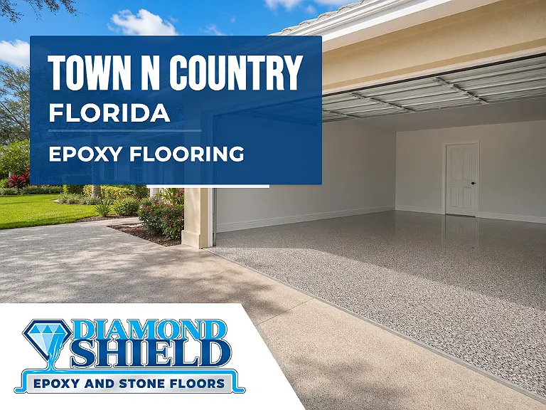 DiamondShield epoxy flooring services in Town 'n' Country, Florida.