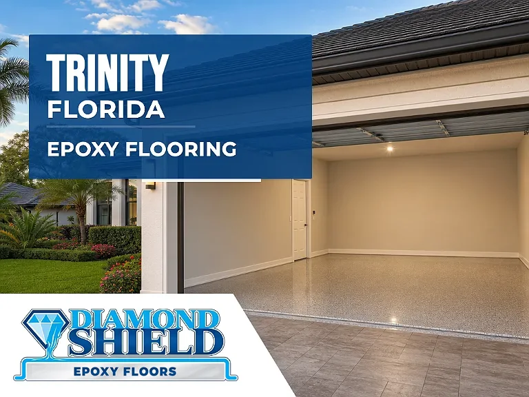 DiamondShield epoxy flooring services in Trinity, Florida.