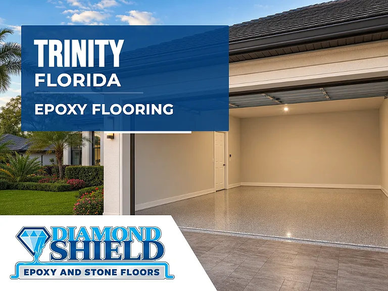 DiamondShield epoxy flooring services in Trinity, Florida.