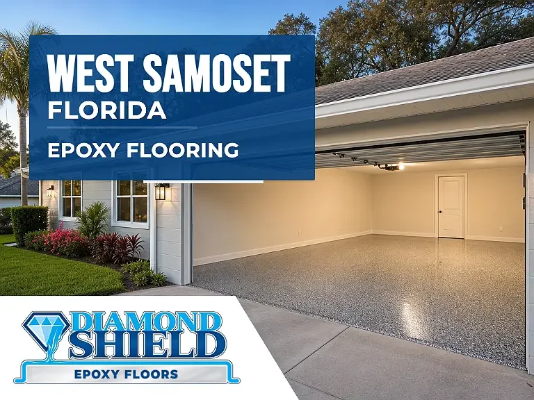 DiamondShield epoxy flooring services in West Samoset, Florida.