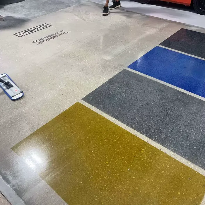 Dyed polished concrete color samples