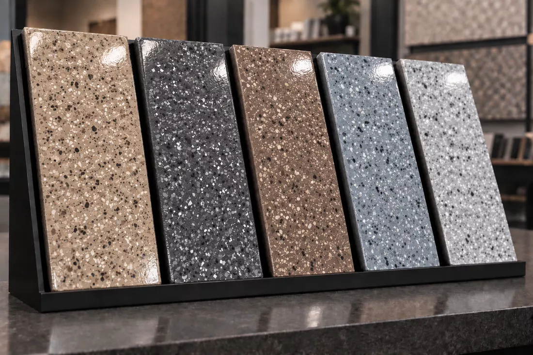 Metallic epoxy and flake color samples reviewed in Tampa, FL