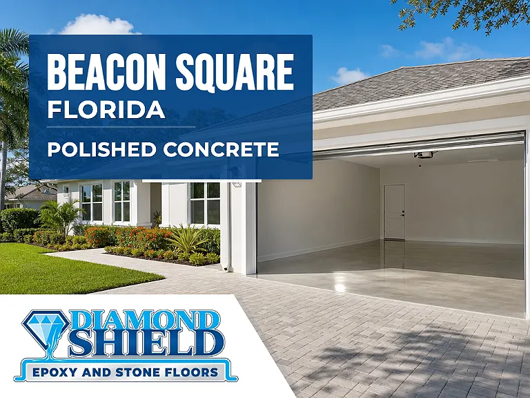 DiamondShield polished concrete floors in Beacon Square, Florida.