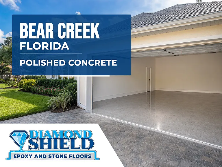 DiamondShield polished concrete floors in Bear Creek, Florida.