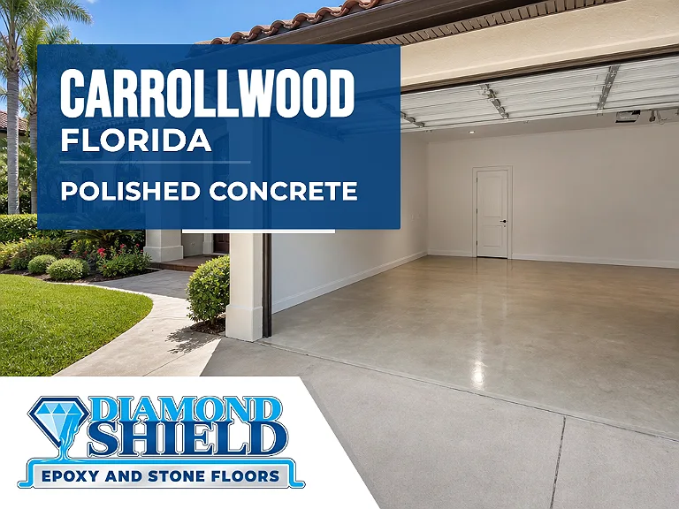 DiamondShield polished concrete floors in Carrollwood, Florida.