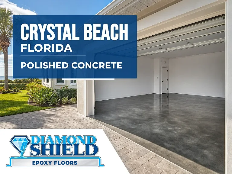 DiamondShield polished concrete floors in Crystal Beach, Florida.