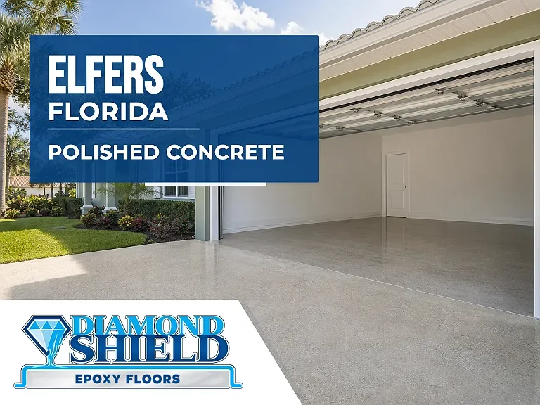 DiamondShield polished concrete floors in Elfers, Florida.