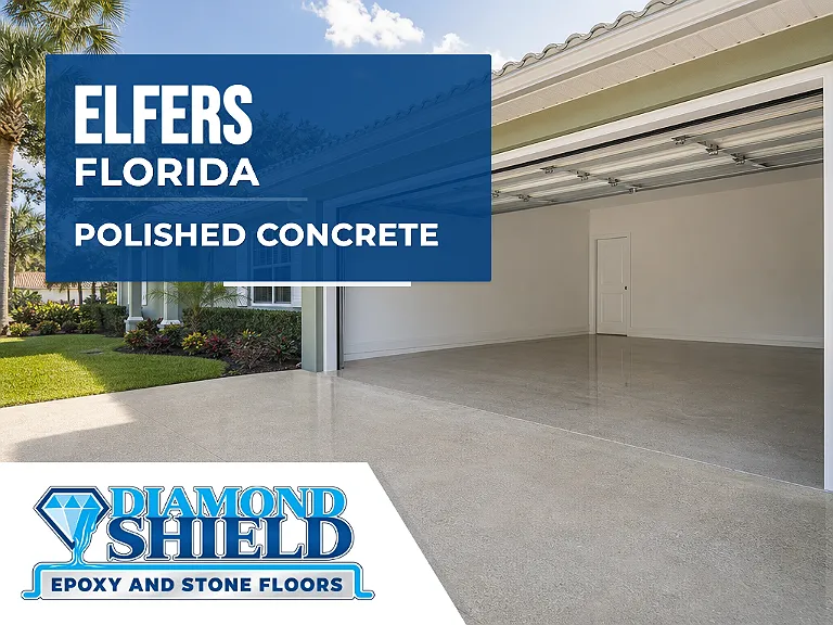 DiamondShield polished concrete floors in Elfers, Florida.