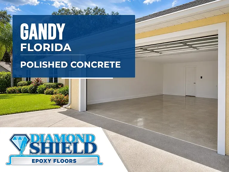 DiamondShield polished concrete floors in Gandy, Florida.